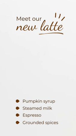 Ανακοίνωση New Latte Drink Instagram Video Story Πρότυπο σχεδίασης