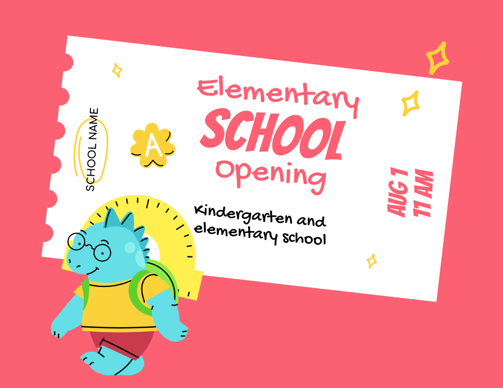 Cute School Promotion Ad Flyer 8.5x11in Horizontal Design Template