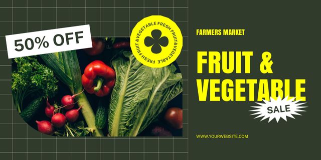Modèle de visuel Sale of Fresh Vegetables and Fruits from Farm - Twitter