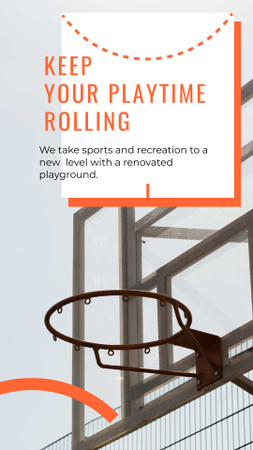 Basketball playground promotion Mobile Presentation Šablona návrhu