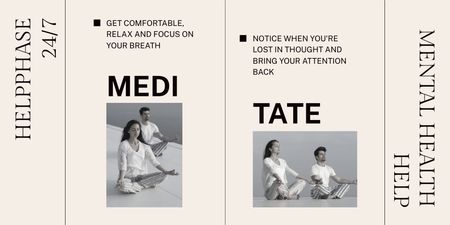 Designvorlage Meditation Program Ad für Twitter