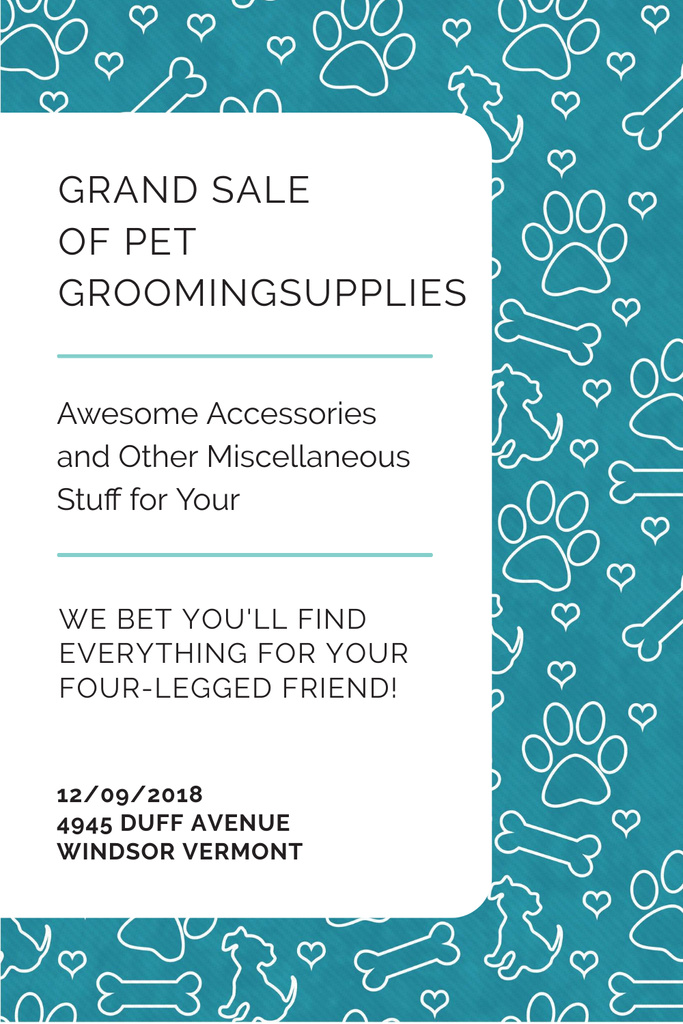 Designvorlage Grand sale of pet grooming supplies für Pinterest