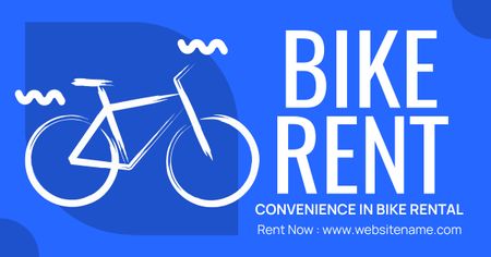 Offer of Bike for Rent on Blue Facebook AD – шаблон для дизайна