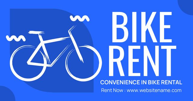 Offer of Bike for Rent on Blue Facebook AD – шаблон для дизайну