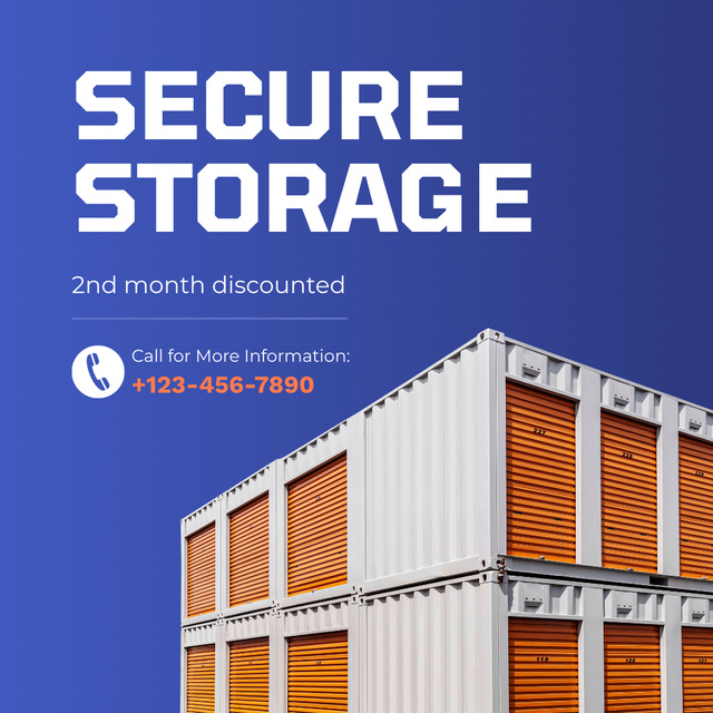 Designvorlage Secure Storage Service With Discount For Monthes Offer für Animated Post