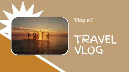 Tengerparti naplementével utazási blog YouTube intro tervezősablon