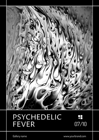 Psychedelic Exhibition Announcement Poster tervezősablon