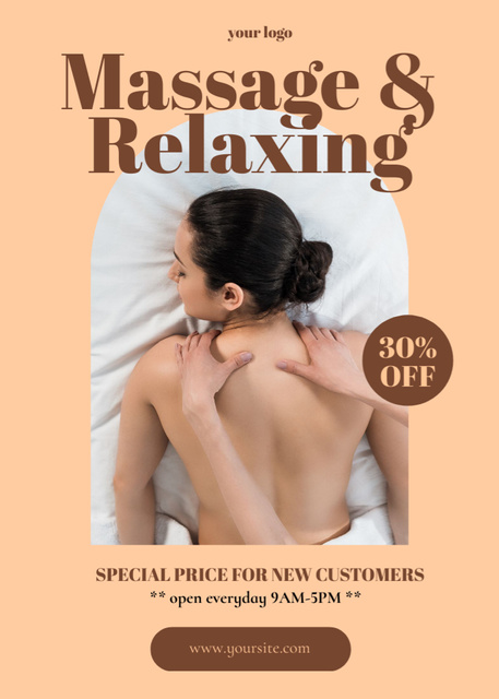 Ontwerpsjabloon van Flayer van Relaxing Back Massage Discount