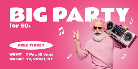 Announcement Of Big Party For Seniors In Summer Twitter Design Template