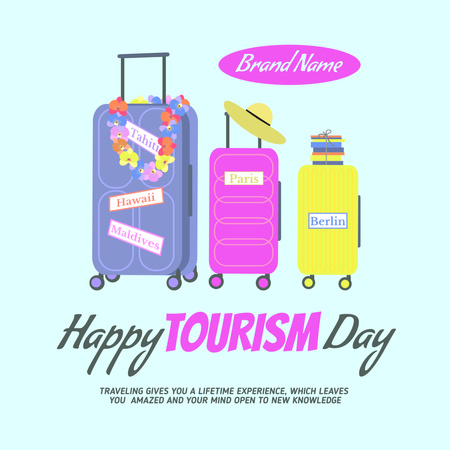 Tourism Day Celebration Announcement Animated Post Modelo de Design