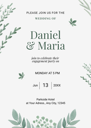 Plantilla de diseño de Wedding Celebration Announcement Invitation 