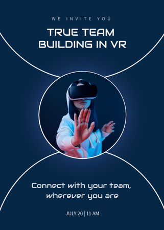 Ontwerpsjabloon van Invitation van Girl in Virtual Reality Glasses