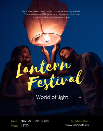 Plantilla de diseño de Lantern Festival Announcement Poster 22x28in 