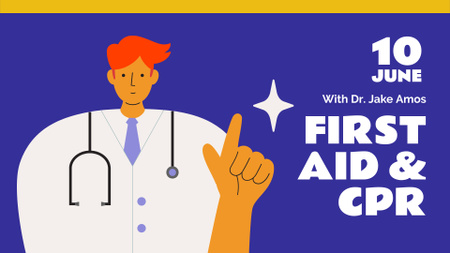 Doctor in uniform with stethoscope for Workshop FB event cover Design Template