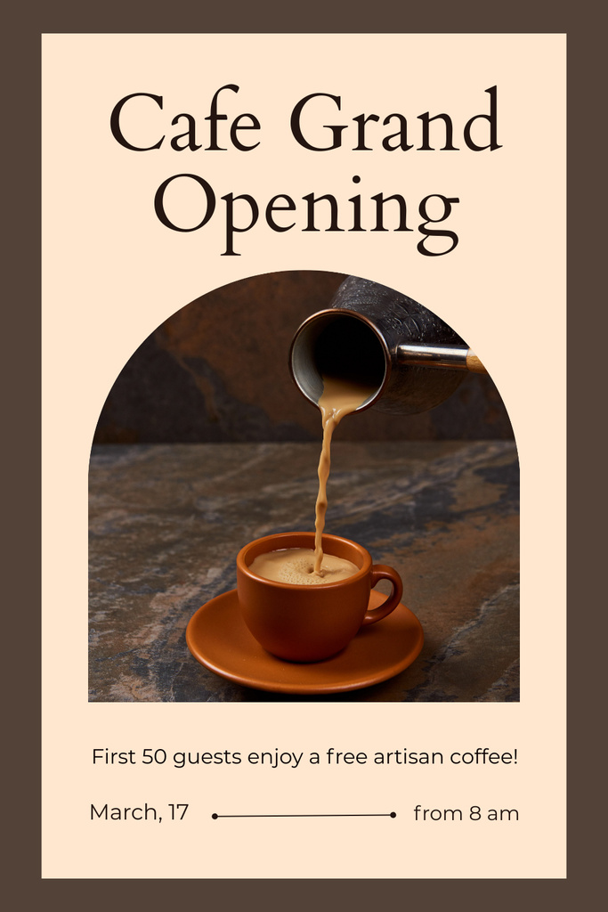Modèle de visuel Well-crafted Coffee Drink And Cafe Opening Ceremony - Pinterest
