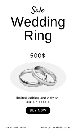 Special Price Offer for White Gold Wedding Rings Instagram Story Design Template