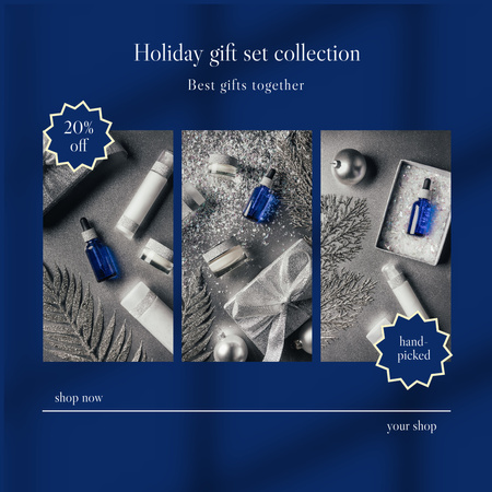 Designvorlage Collage mit Angebot für Geschenkset Holiday Collection für Instagram
