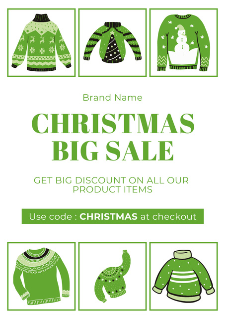 Ontwerpsjabloon van Poster van Clothing Christmas Sale Announcement