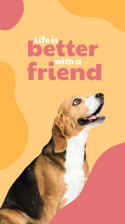 Inspiration to Adopt Pet with Cute Dog Instagram Story Design Template