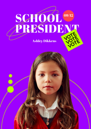 School President Candidate Announcement Poster Design Template