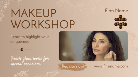 Designvorlage Ankündigung eines altersgerechten Make-up-Workshops für Full HD video