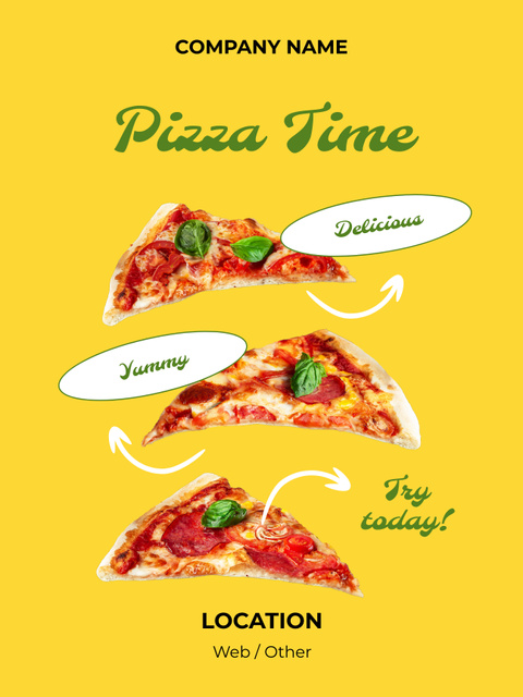 Tasty New Pizza with More Cheese Offer Poster US Design Template