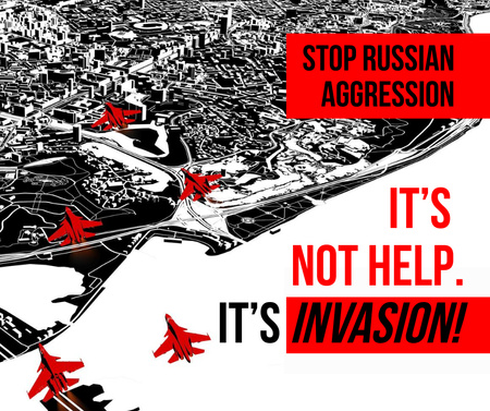 Stop Russian Aggression against Ukraine Facebook Modelo de Design