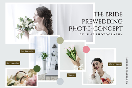 Bride Prewedding Photo Concept Mood Board Design Template