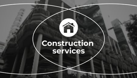 Construction Company Advertising Business Card US – шаблон для дизайна