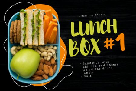 School Food Ad Label Tasarım Şablonu