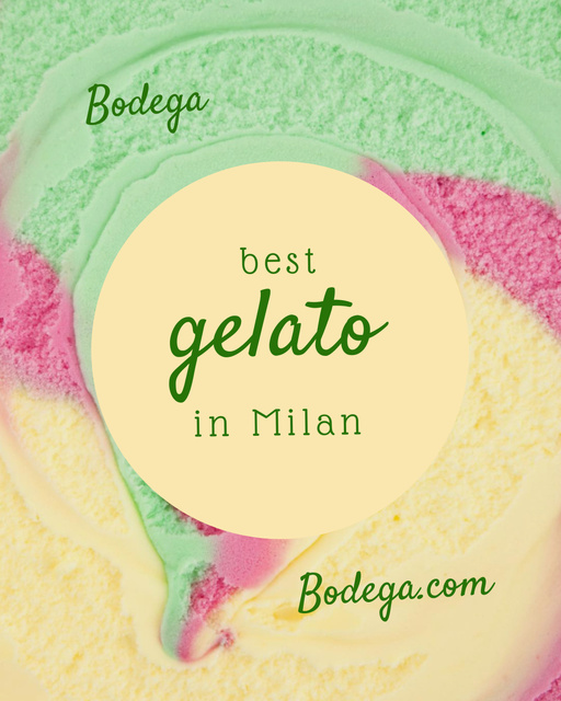Offer of Best Gelato in Milan City Poster 16x20in Design Template