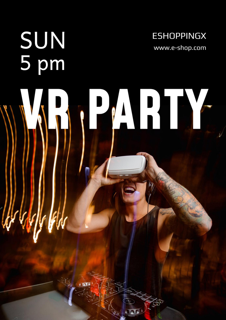 Ontwerpsjabloon van Poster van Invitation to Virtual Party