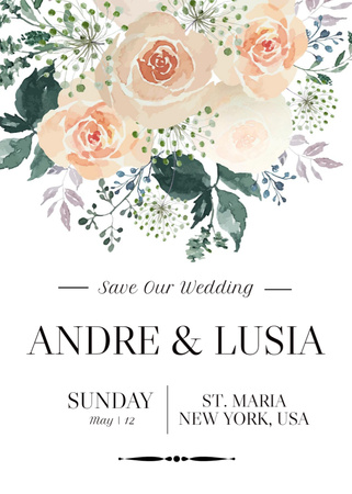 Save the Date of The Wedding in New York Invitation Design Template