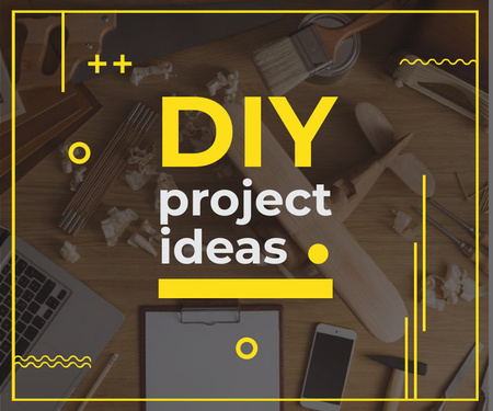 Diy project ideas banner  Large Rectangle Modelo de Design