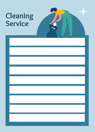 Designvorlage Cleaning Service Task Checklist für Notepad 4x5.5in