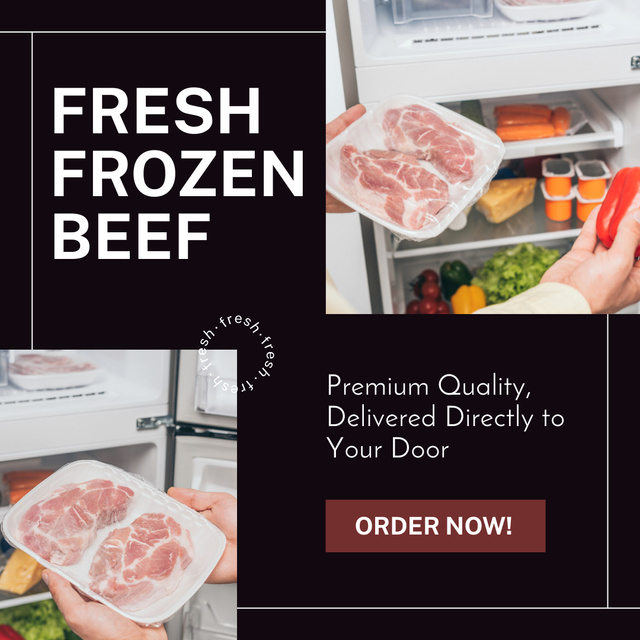 Gourmet Frozen Beef Solutions Instagram Tasarım Şablonu