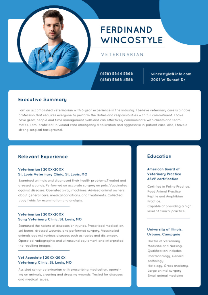 Medicine skills and experience Resume – шаблон для дизайну