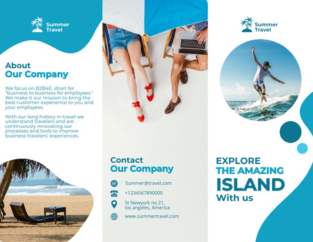 Oferta de Viagens Turísticas às Ilhas Incríveis Brochure 8.5x11in Modelo de Design