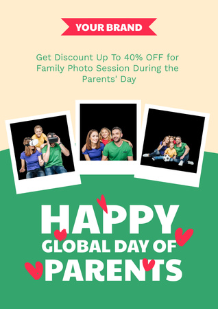 Template di design Announcement of Discount on Photo Shoot for Parents' Day Poster