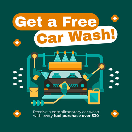 Offer of Automatic Car Wash Services Instagram Design Template
