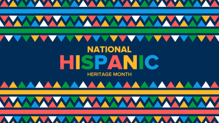 Padrão colorido com textura de listras para o mês da herança hispânica nacional Zoom Background Modelo de Design