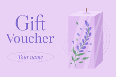 Gift Voucher Offer for Handmade Candles in Purple