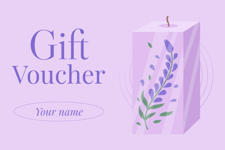 Gift Voucher Offer for Handmade Candles in Purple Gift Certificate Design Template