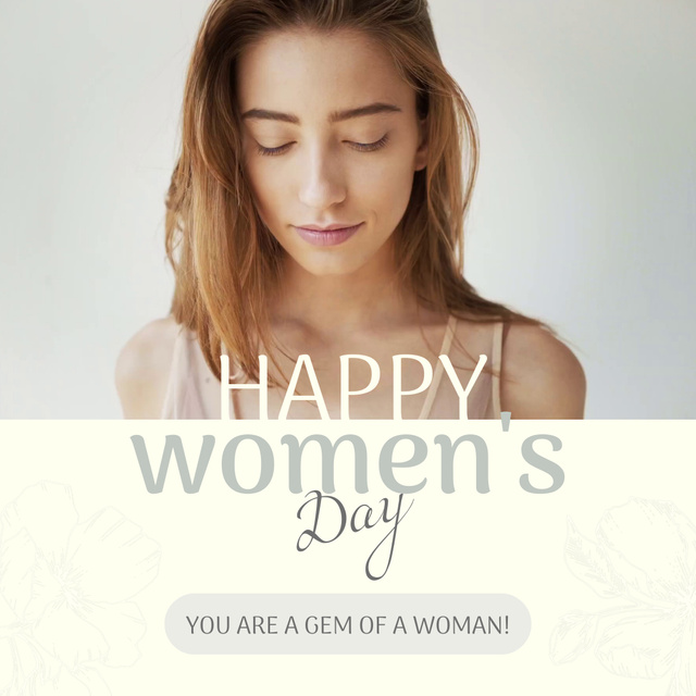 Happy Greeting On Women's Day Animated Post Design Template