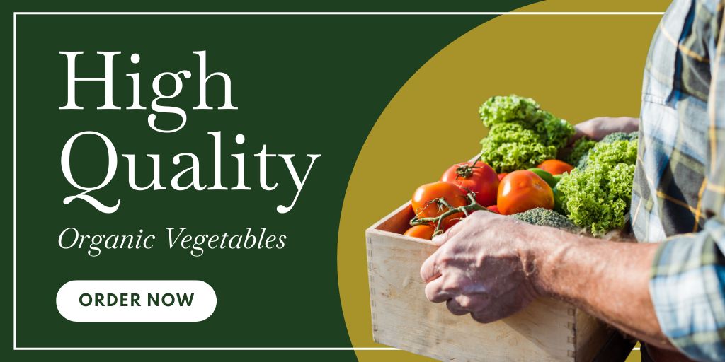 Organic Vegetables of Hight Quality Twitter Design Template