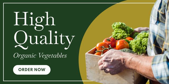 Organic Vegetables of Hight Quality Twitter Design Template