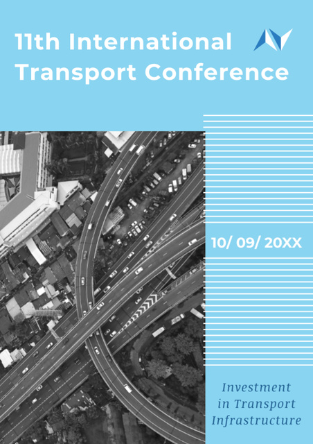 Ontwerpsjabloon van Flyer A4 van Transport Conference Announcement City Traffic View
