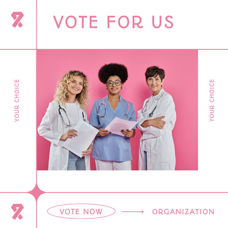Announcement of Voting in Medical Institution Instagram AD Design Template