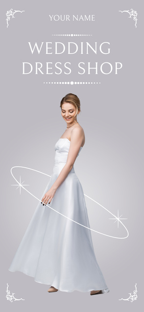 Wedding Gown Store Ad with Beautiful Bride Snapchat Geofilter Design Template