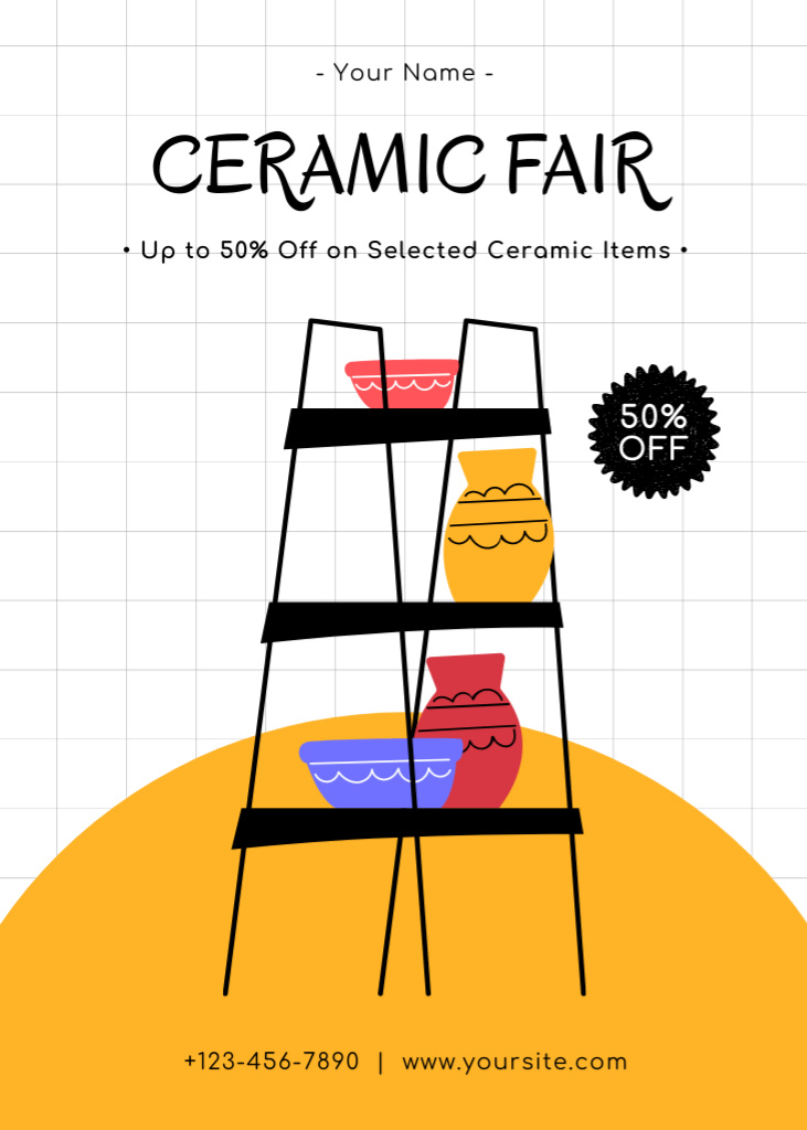 Designvorlage Ceramic Fair Event Announcement für Flayer